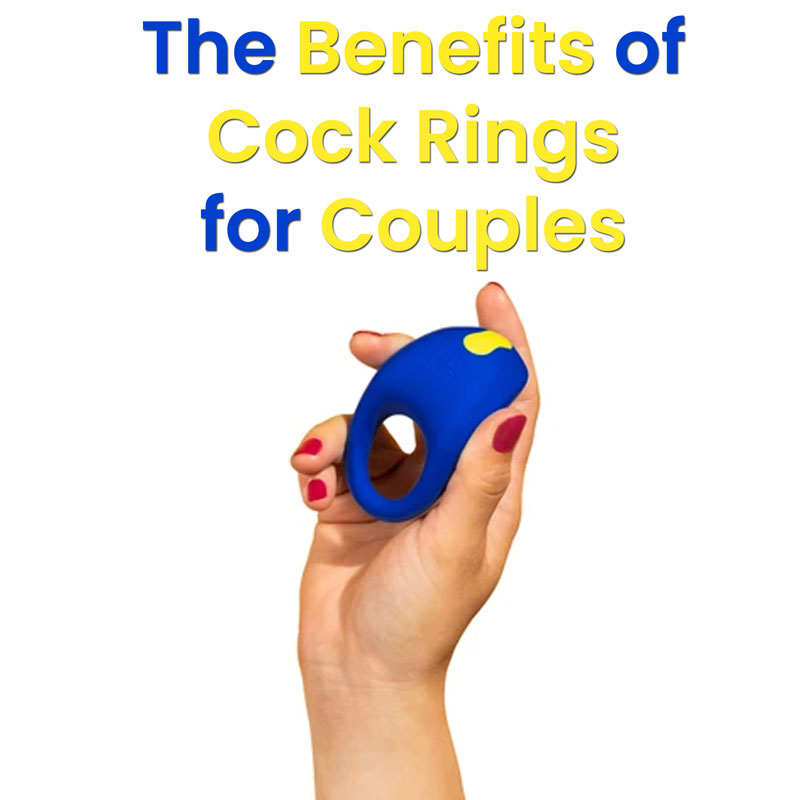 am image of a lady holding a vibrating cock ring.