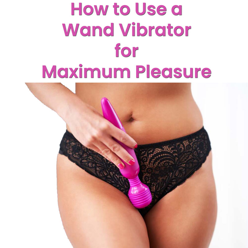 an image of a lady holding a wand vibrator in front of her panties