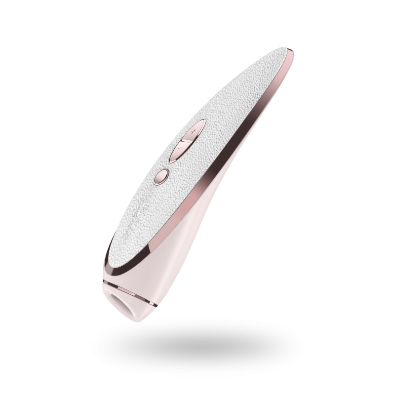 Satisfyer Luxury Pret-A-Porter 110-function  Clitoral Stimulator White Leather & Rose Gold