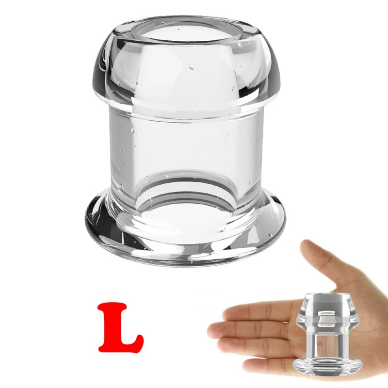 Peephole Clear Anal Dilator Hollow Butt Plug - Large