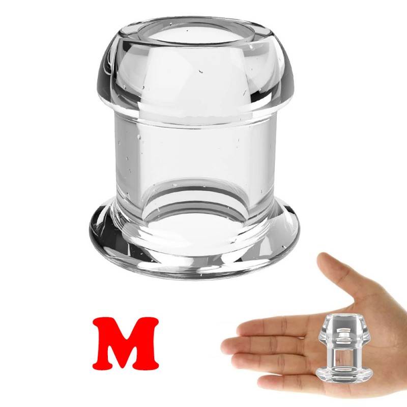 Peephole Clear Anal Dilator Hollow Butt Plug - Medium