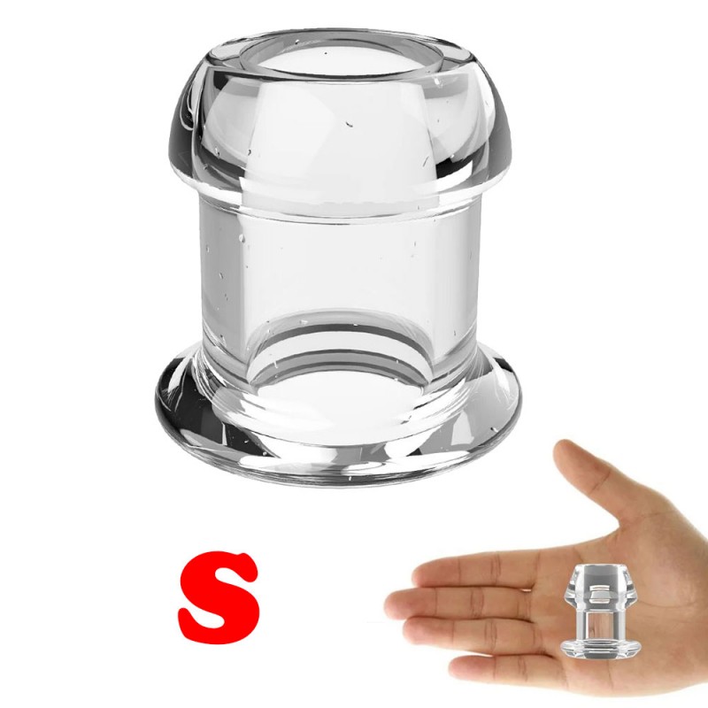 Peephole Clear Anal Dilator Hollow Butt Plug - Small