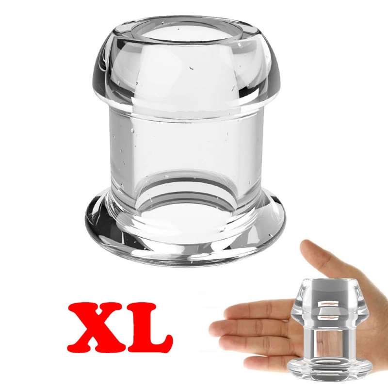 Peephole Clear Anal Dilator Hollow Butt Plug - XL