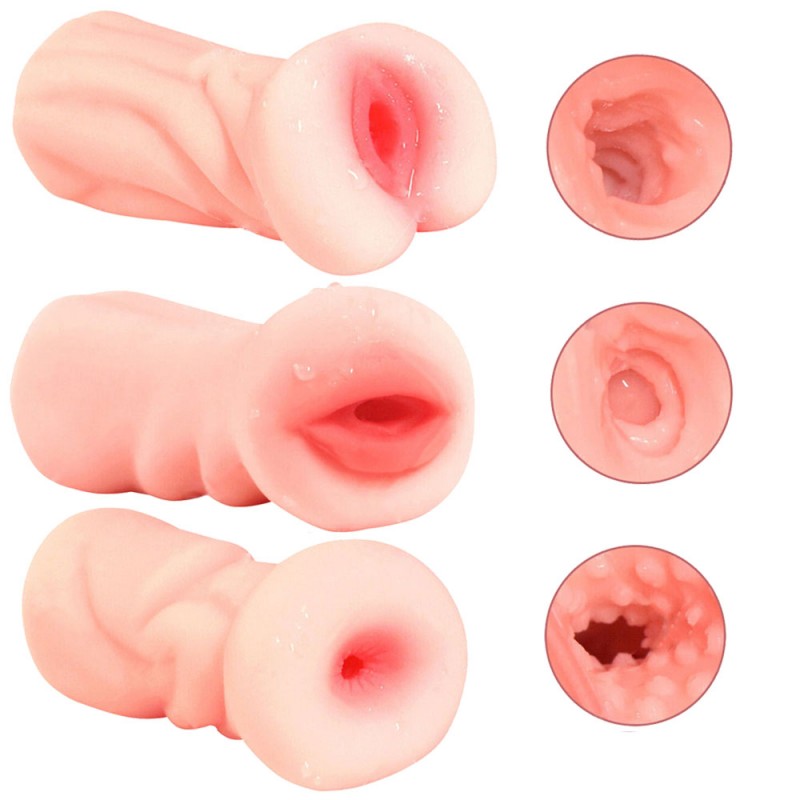 Glory Holes Pocket Pussy Strokers - Set of 3 - Vagina - Anal - Oral
