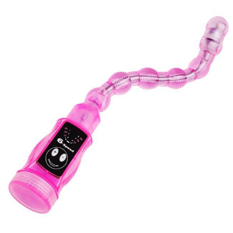 Adora 6 Speed Vibrating Anal Beads - Pink