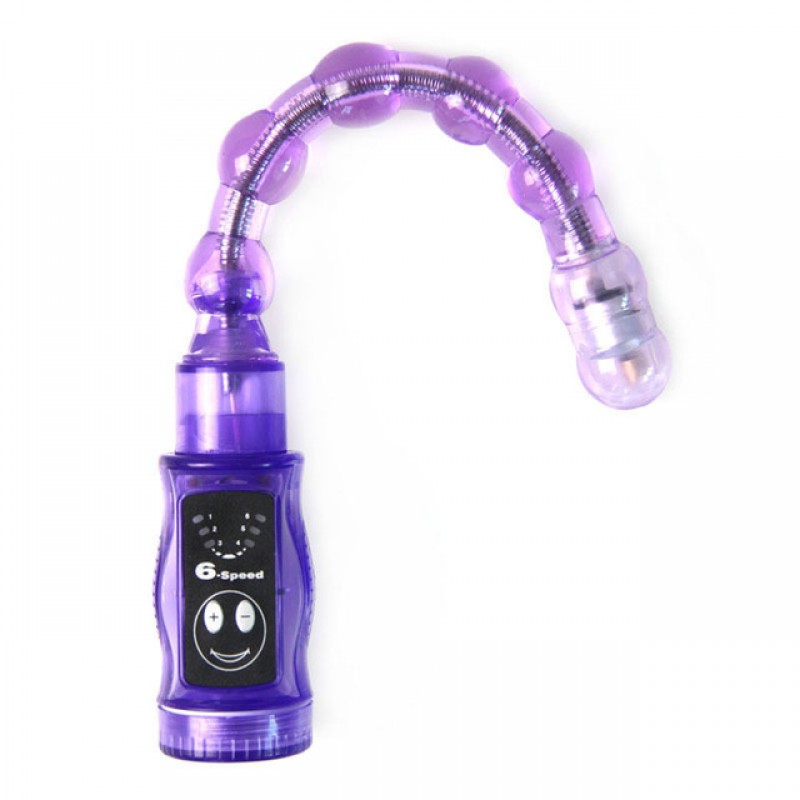 Adora 6 Speed Vibrating Anal Beads - Purple