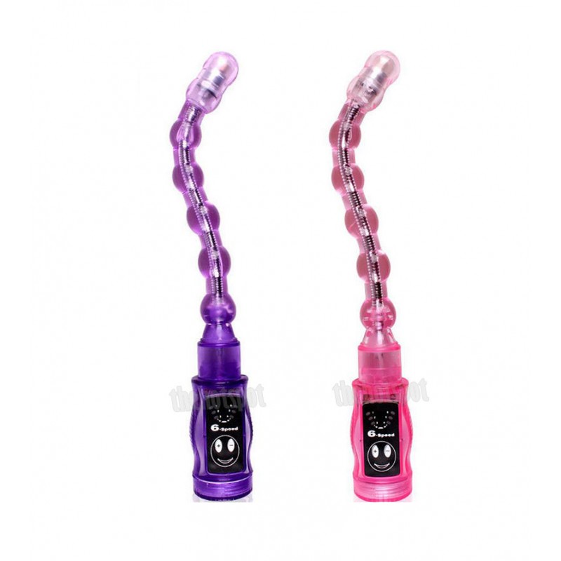 6 Speed Flexible Jelly Anal Chain Vibrator Beads