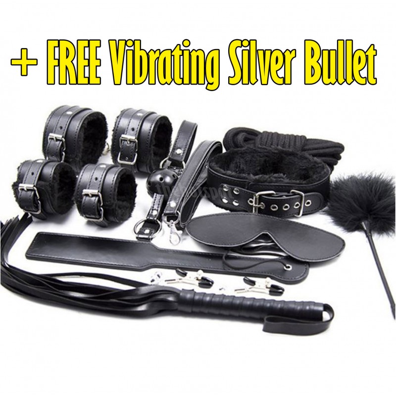 Slap 'N Tickle Leather Love Kit 14 PCS Bondage Kit