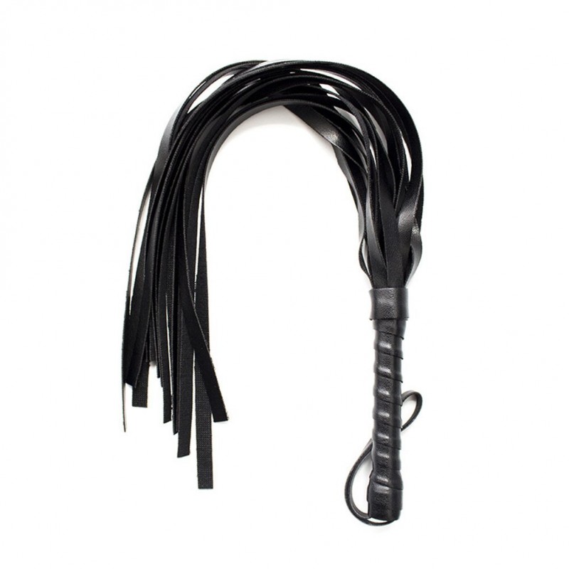 Adora 56cm Leather Bondage Whip - Black