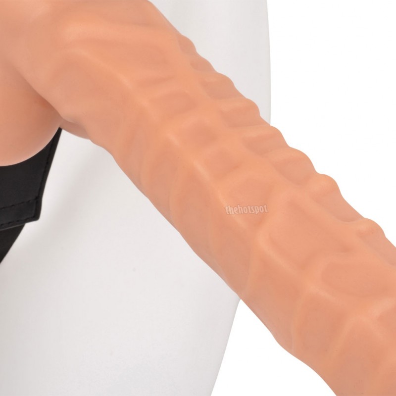 Adora 15 Inch Ribbed Strap On Dildo - Skin