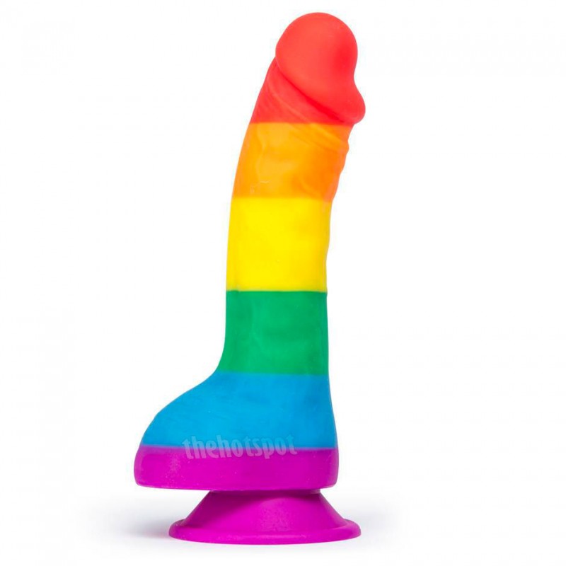 Pride Rainbow Dildo with Scrotum 8