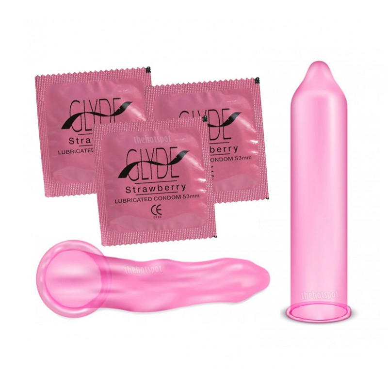 Glyde Strawberry Flavoured Condoms with Lubricant