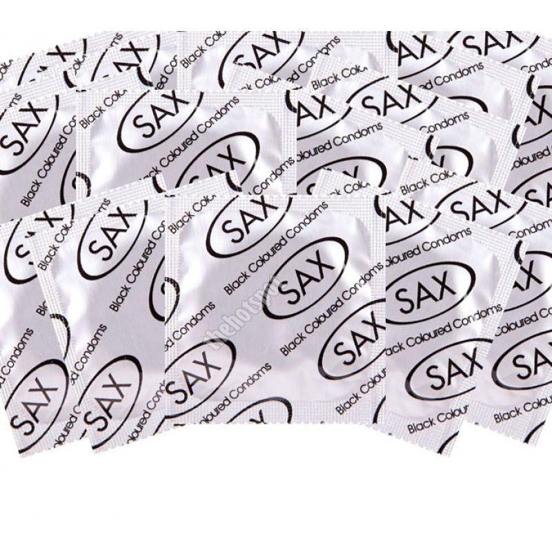 Sax Black Coloured Condoms with Lubricant x 144