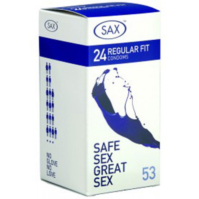 Sax Regular Condoms with Lubricant - Box 24