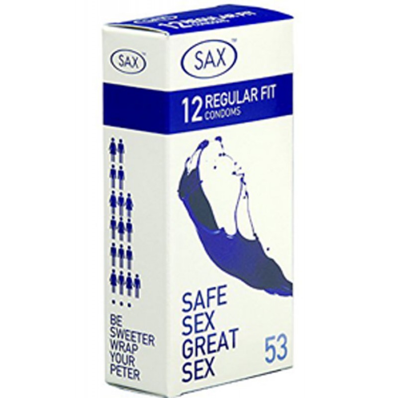 Sax Regular Condoms with Lubricant - Box 12