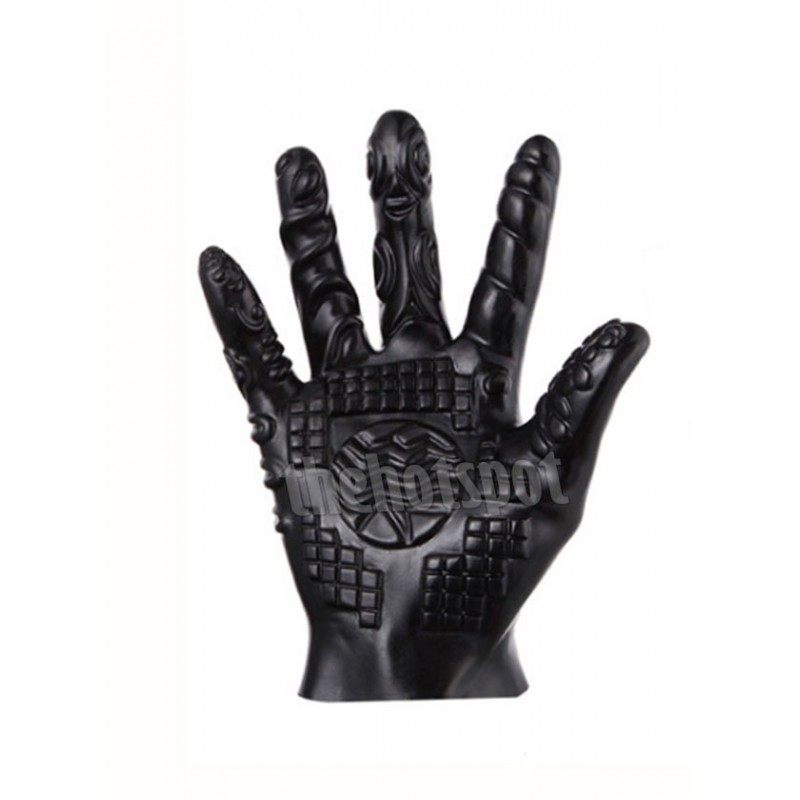 Adora Textured Massage / Masturbation Glove - Black