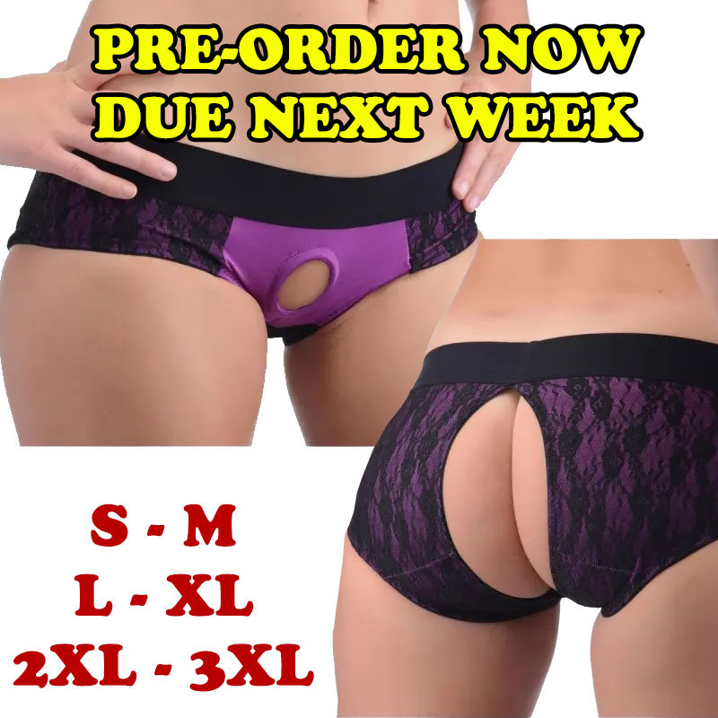 Lace Envy Panty Harness - Purple