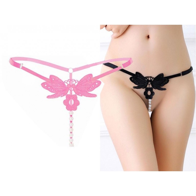 Butterfly Pearl G-String Panty - Pink
