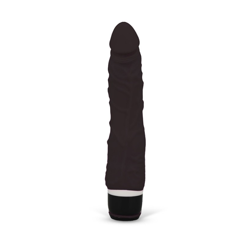 Seven Creations Silicone Classic Realistic Thin Veined Penis Vibrator - Black