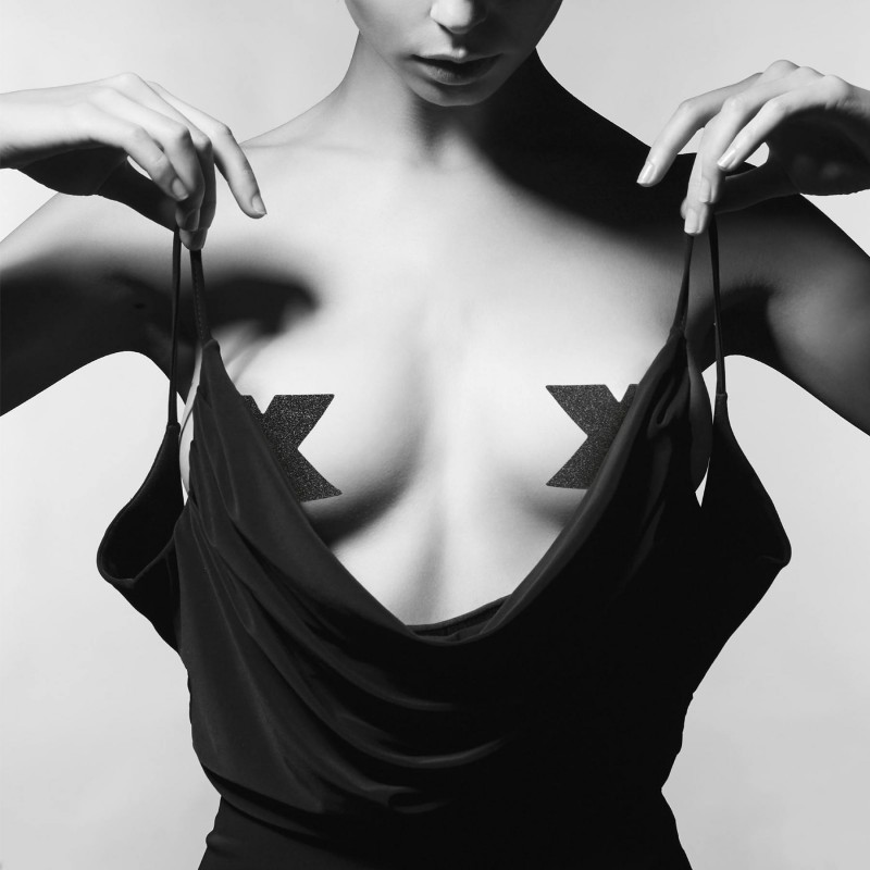 Bijoux Indiscrets Flash Cross Pasties Black