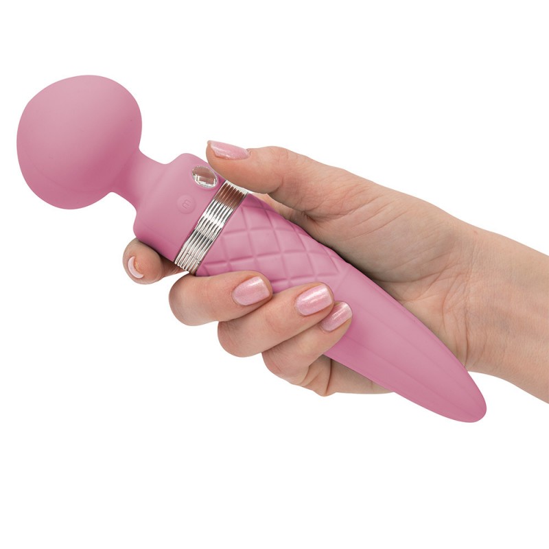 BMS Pillow Talk Sultry Dual Ended Warming Wand Style Massager - Pink