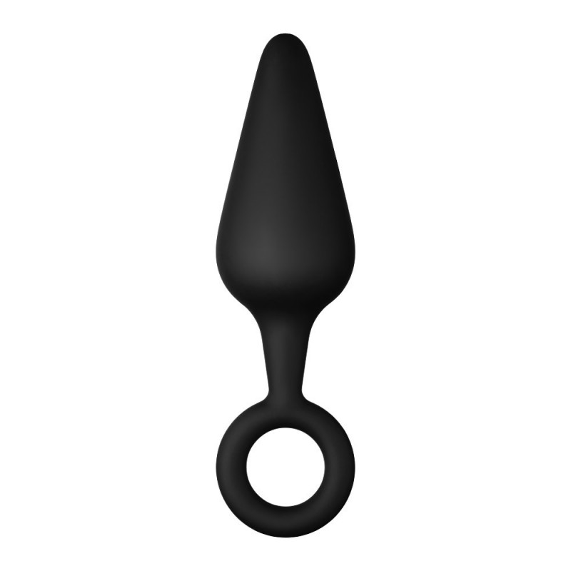 F-10: Silicone Plug with Pull Ring Black - Large