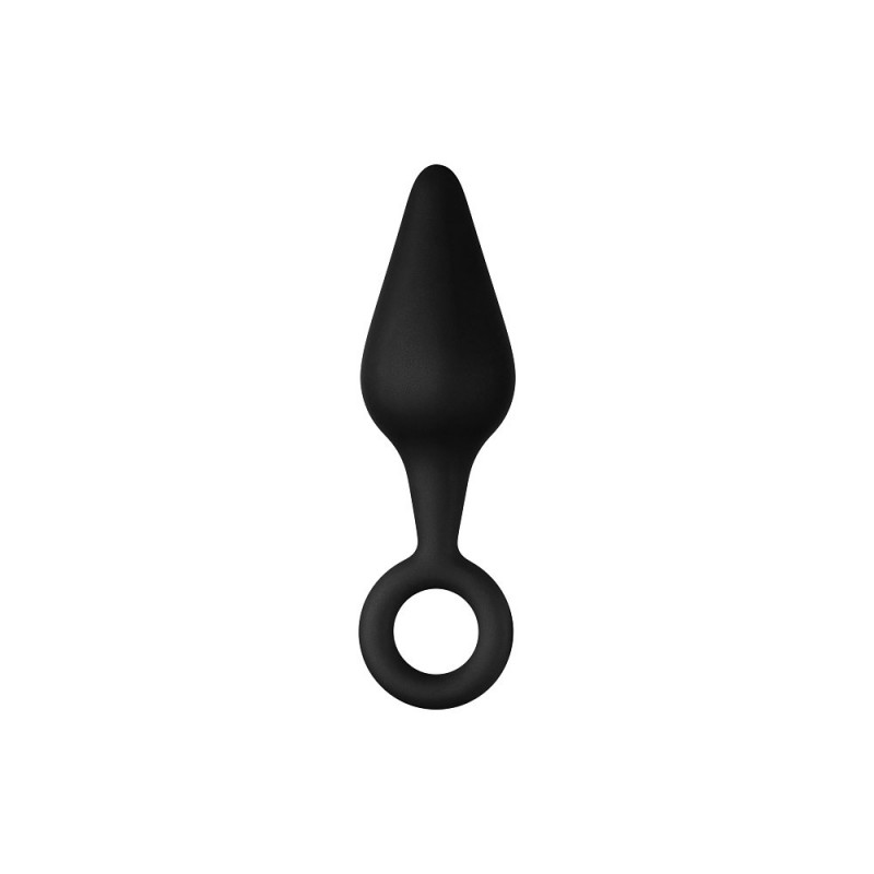 F-10: Silicone Plug with Pull Ring Black - Small