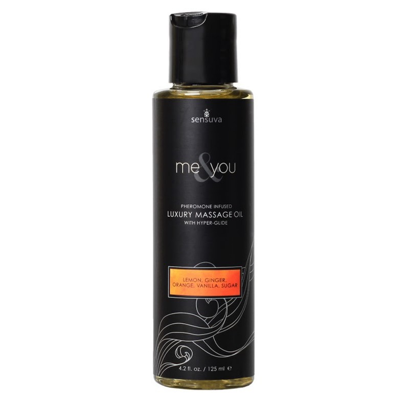 Sensuva Me & You Pheromone Infused Luxury Massage Oil 4.2 oz - Lemon, Ginger, Orange, Vanilla, Sugar