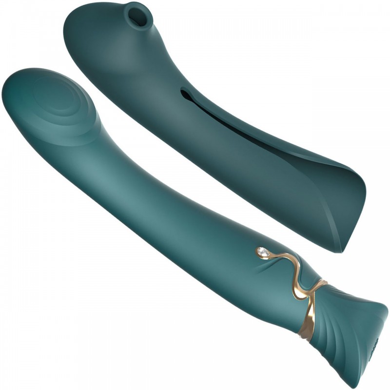 Zalo Queen Set G-Spot Stimulator with Suction Sleeve - Jewel Green