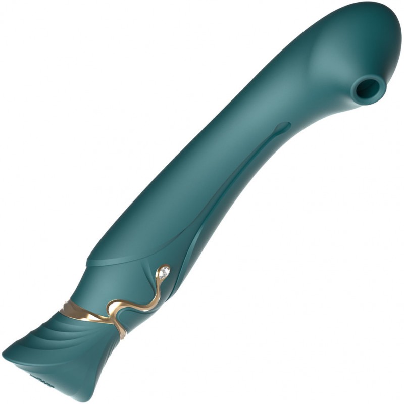 Zalo Queen Set G-Spot Stimulator with Suction Sleeve - Jewel Green