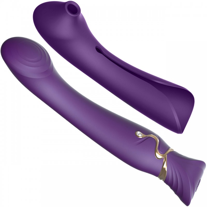 Zalo Queen Set G-Spot Stimulator with Suction Sleeve - Twilight Purple