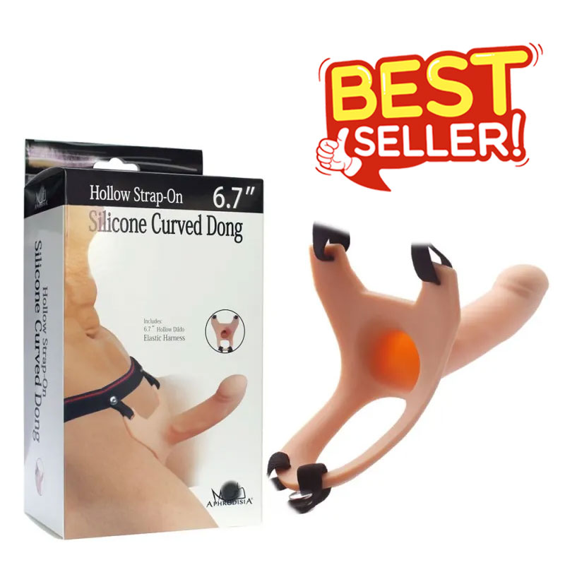 Aphrodisia 6.7 Inch Hollow Strap On Curved Dong