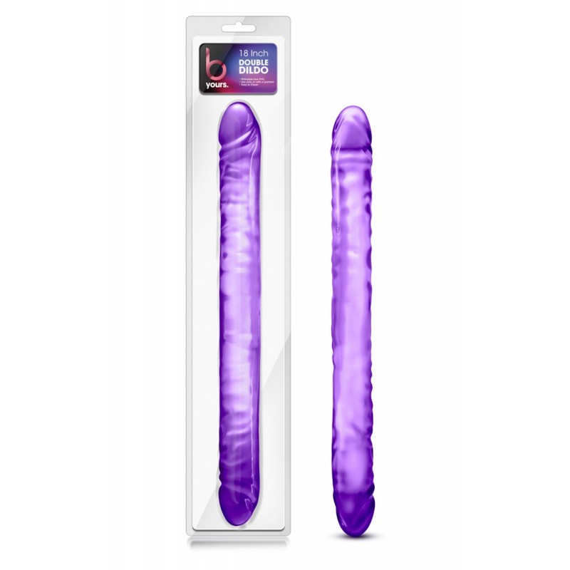 B Yours 18'' Double Dildo - Purple