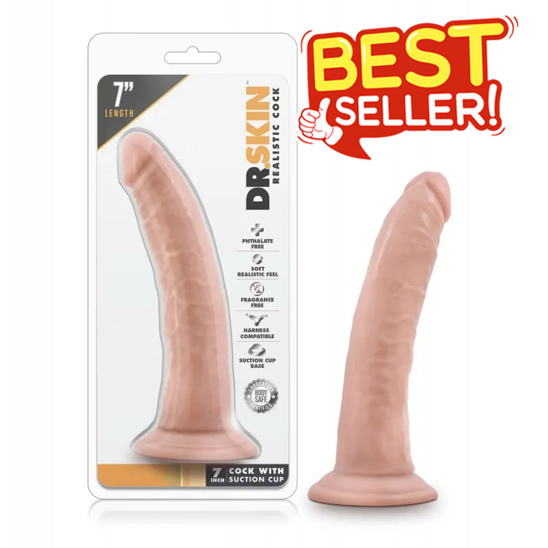 Dr. Skin 7'' Cock + Suction Cup - Flesh