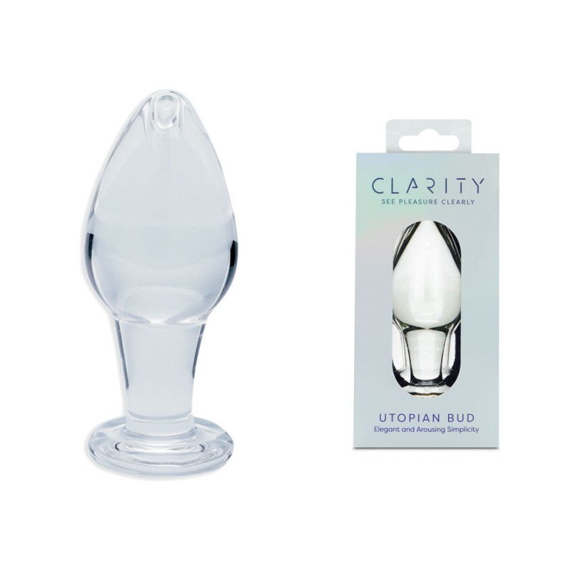 Clarity Utopian Bud Glass Butt Plug