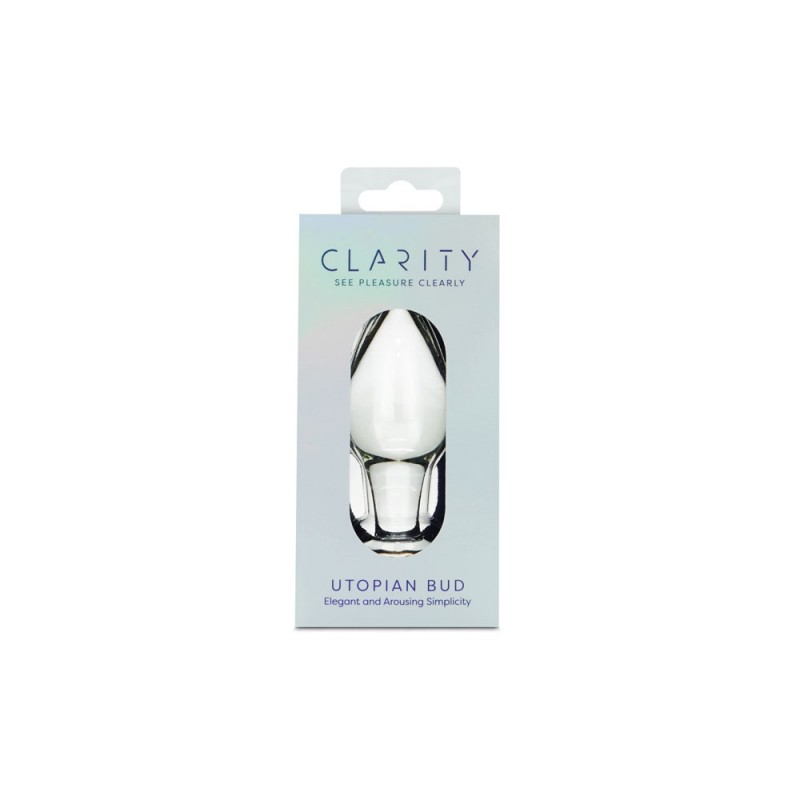 Clarity Utopian Bud Glass Butt Plug Clarity Utopian Bud Glass Butt Plug