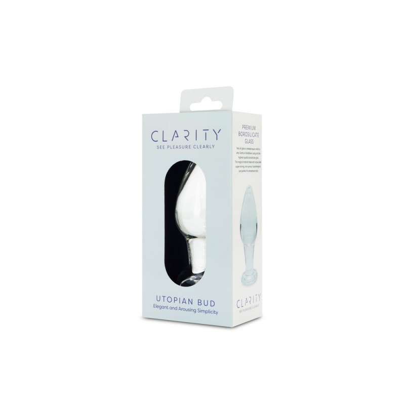 Clarity Utopian Bud Glass Butt Plug Clarity Utopian Bud Glass Butt Plug