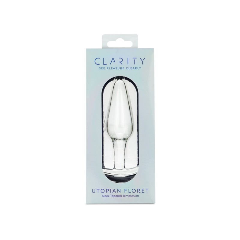 Clarity Utopian Floret Glass Butt Plug Clarity Utopian Floret Glass Butt Plug