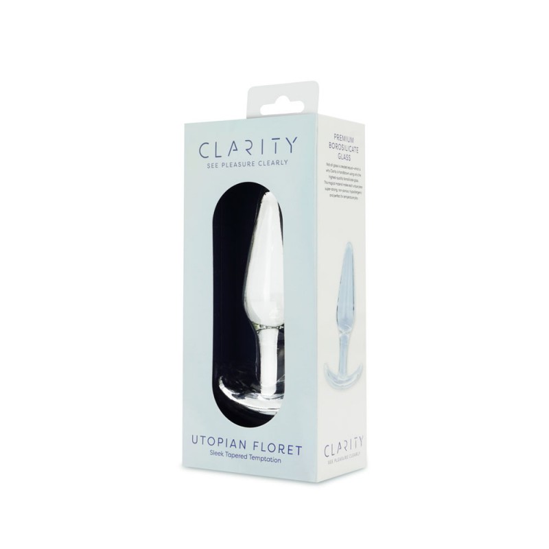 Clarity Utopian Floret Glass Butt Plug Clarity Utopian Floret Glass Butt Plug