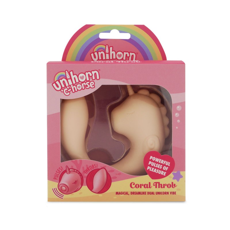 Unihorn C Horse Dual Vibrator - Coral Throb