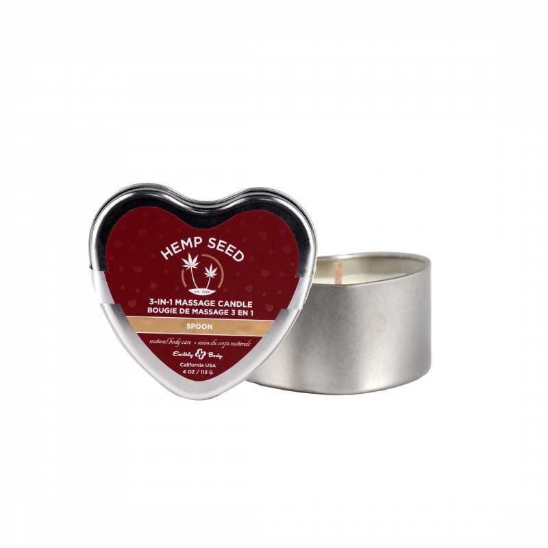 Hemp Seed 3 in 1 Massage Heart Candle 113g - Spoon