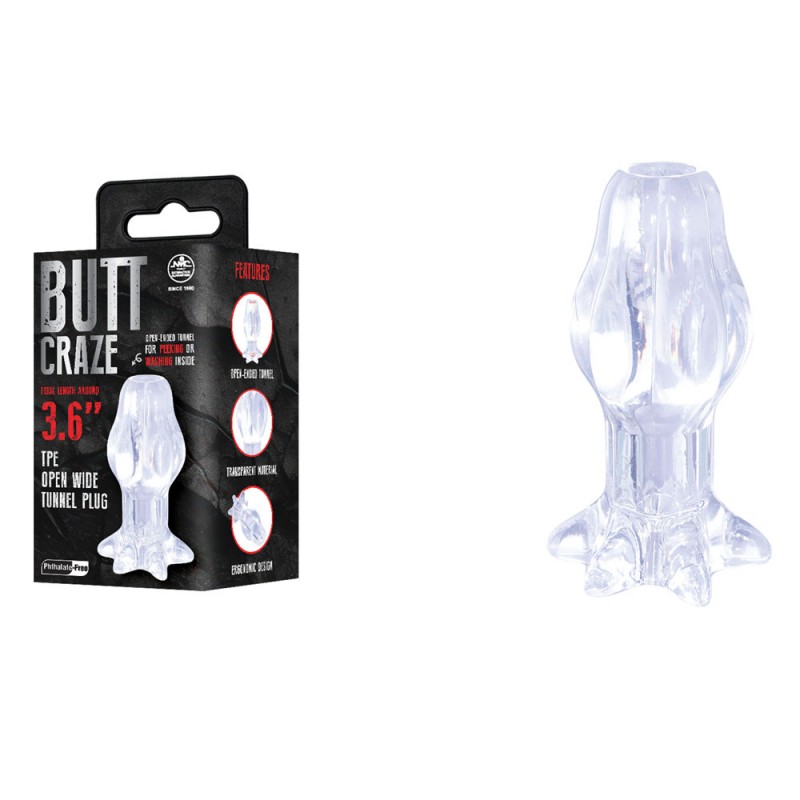 Butt Craze Gaping Butt Plug - Clear