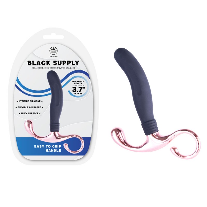 Black Supply 9.4 cm Silicone Prostate Plug 01