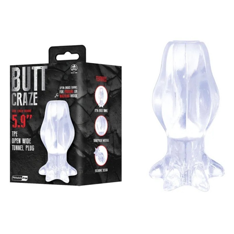 Butt Craze Hollow Butt Plug Clear
