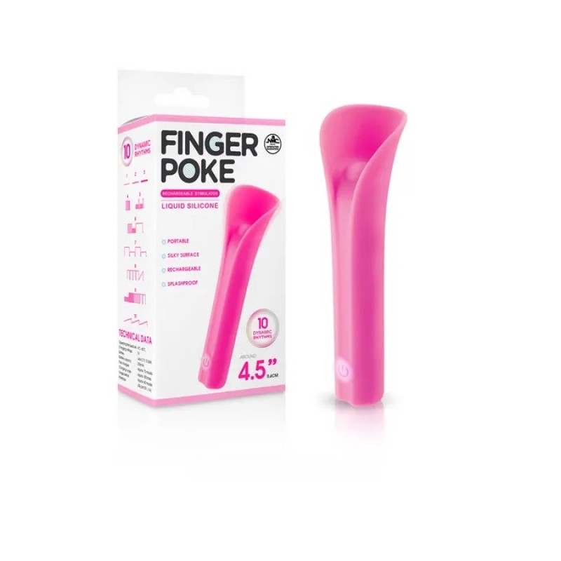 Finger Poke 4.5'' Silicone Bullet - Pink