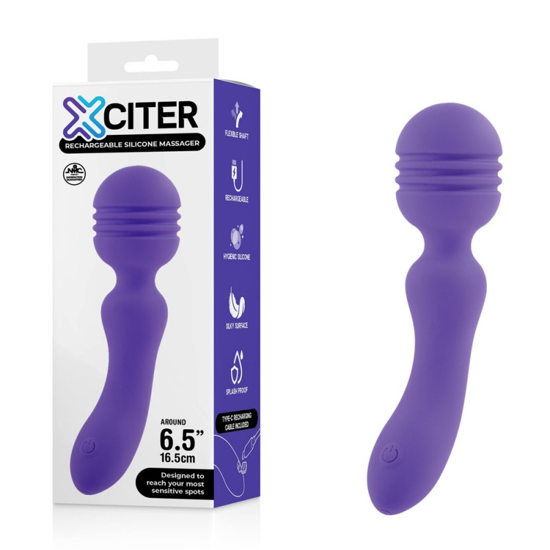 Xciter Rechargeable Silicone Massager - Purple