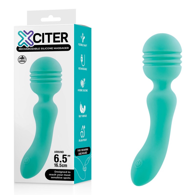 Xciter Rechargeable Silicone Massager - Teal