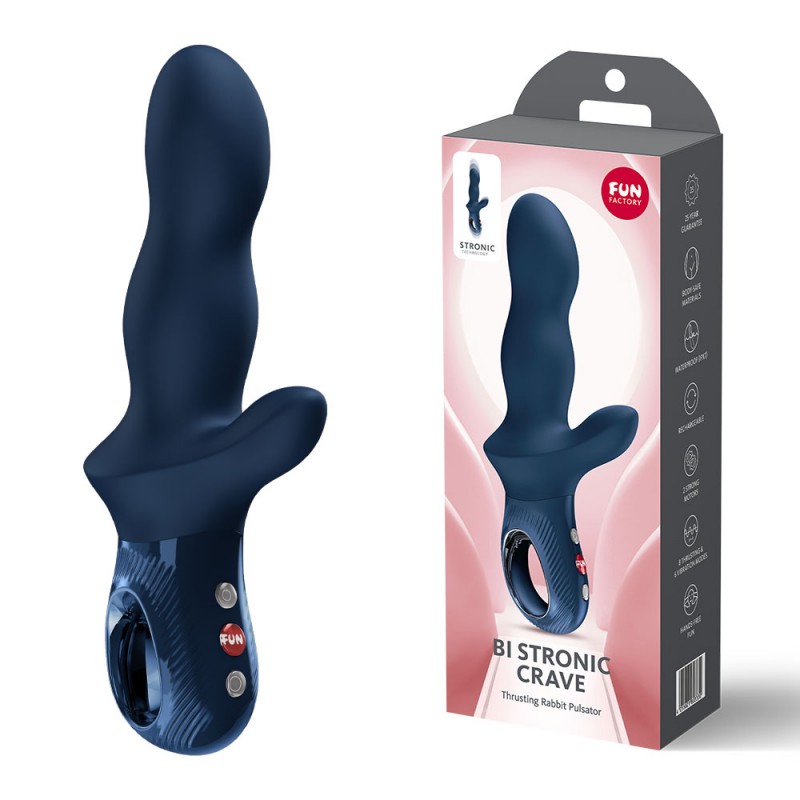 Bi Stronic Crave Thrusting Vibrator - Nightblue