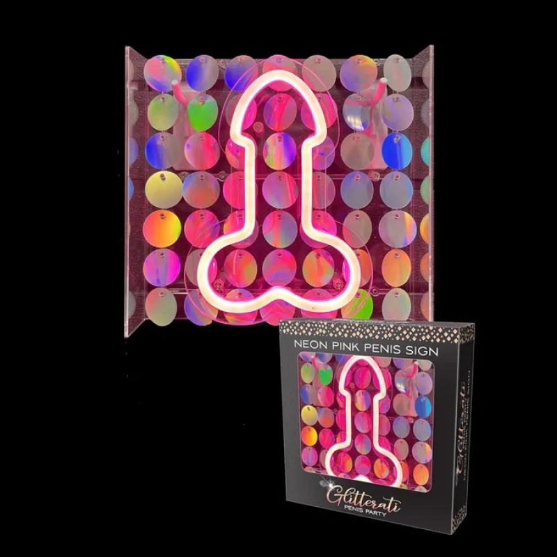 Glitterati Neon Pink Penis Light Sign