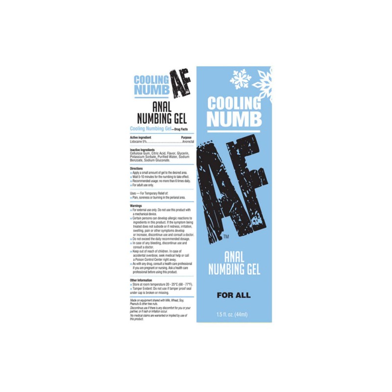 Numb AF Cooling Anal Numbing Cream 44ml Numb AF Cooling Anal Numbing Cream 44ml